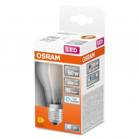 Osram E27 SUPERSTAR+ CLASSIC LED Lampe dimmbar 3,4W wie 40W 2700K warmweißes Licht hervorragende Farbwiedergabe CRI > 90 Frosted